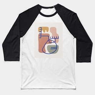 Blue line art, Abstract shapes, Mid century art print Baseball T-Shirt